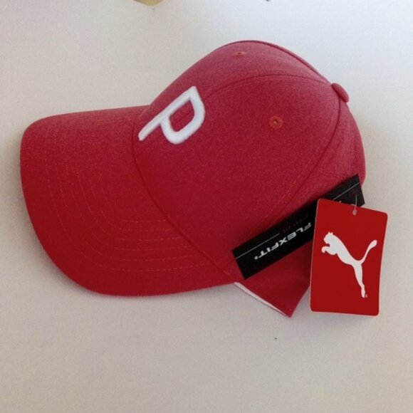 New PUMA Golf Pony P Stretch Fit Adjustable Women's Cap One Size Pink White - Picture 1 of 13